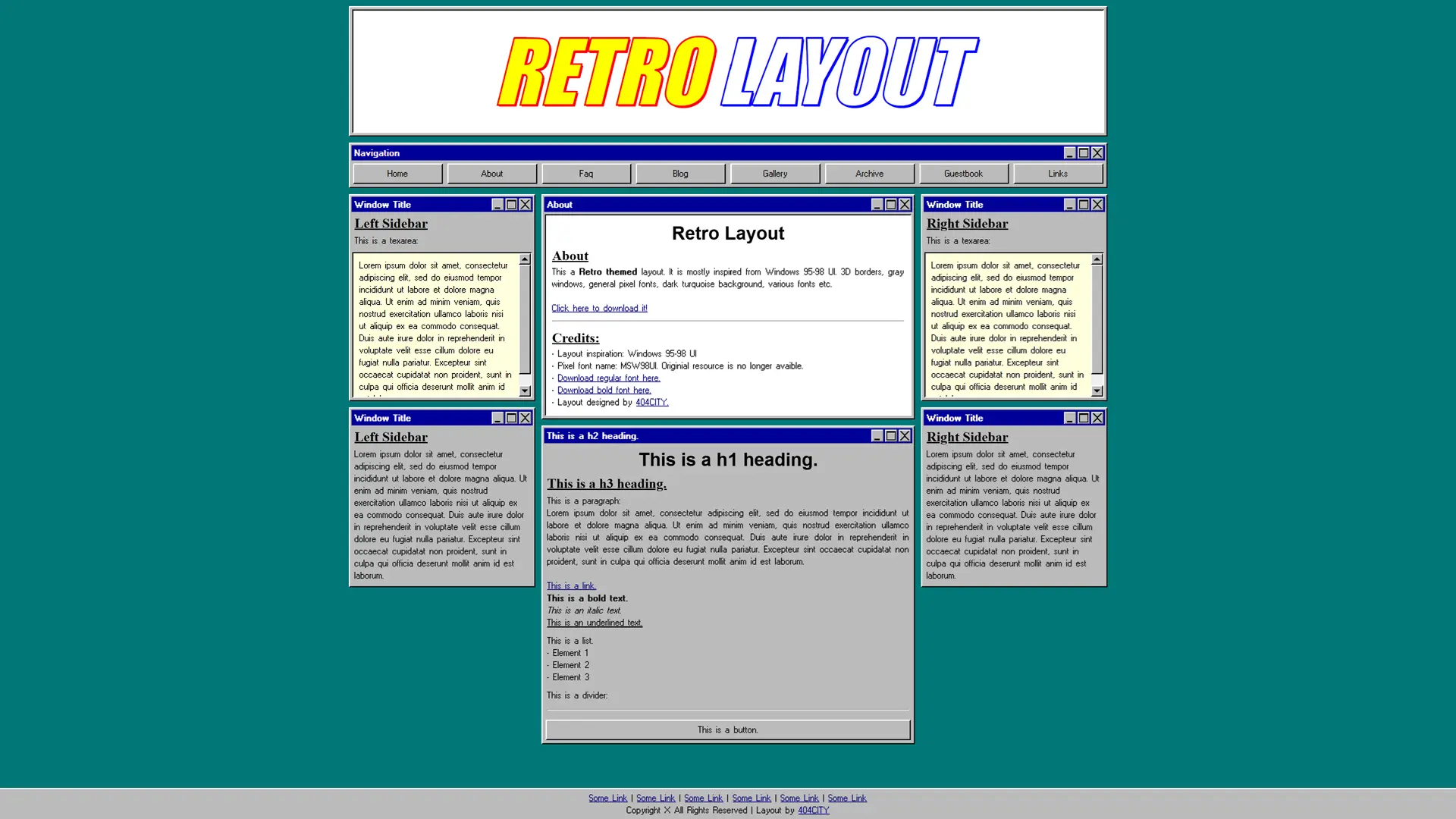 404CITY Retro Layout