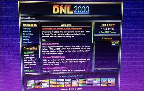 Image of my website's first layout
