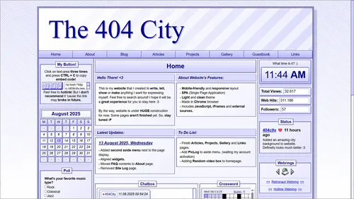 Image of my website's fifth layout